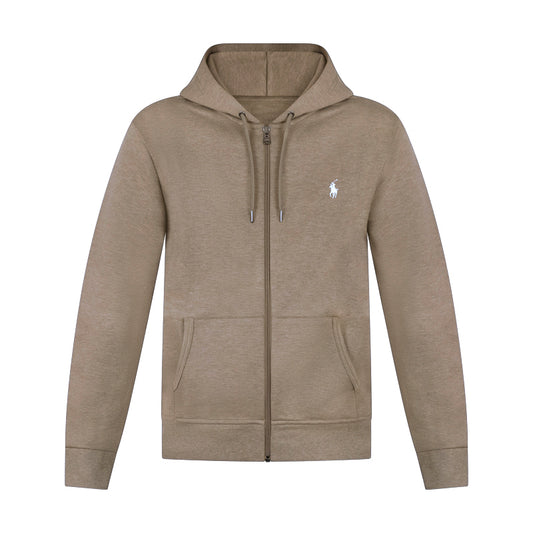 Polo Ralph Lauren Double Knit Full Zip Hoodie Brown