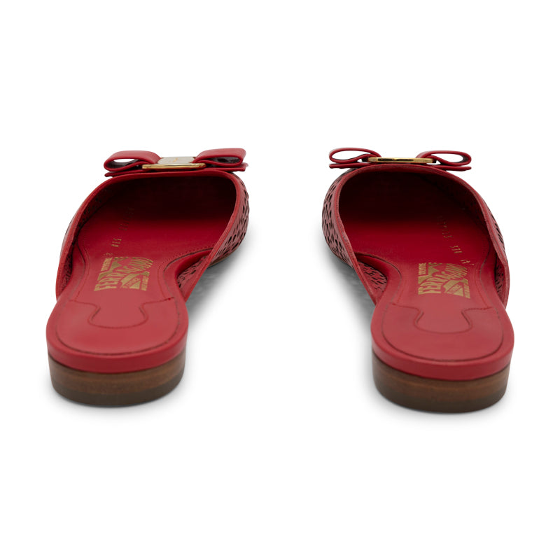 Salvatore Ferragamo Emile LC Pamplona Calf Shoes Red Size 6.5 B