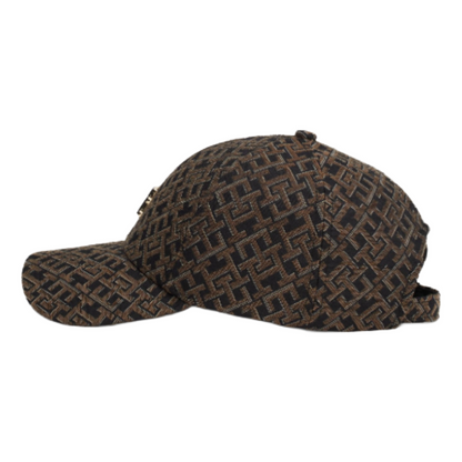 Tommy Hilfiger Women's Monogram Jacquard Baseball Cap Black & Brown O/S