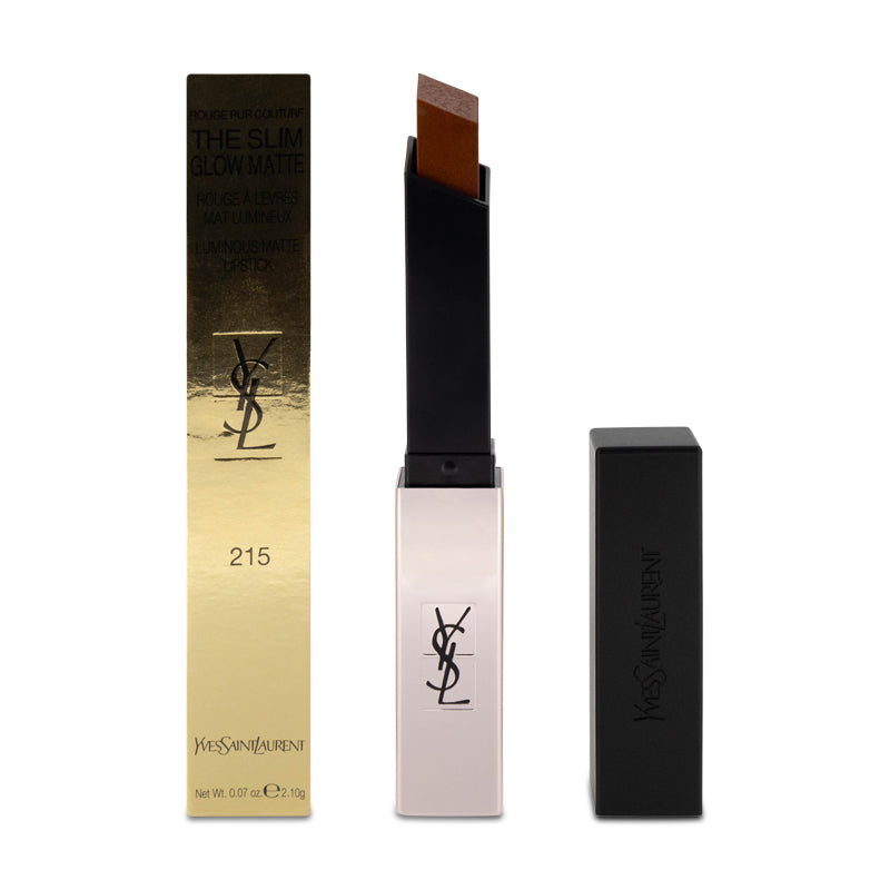 Yves Saint Laurent Rouge Pur Couture The Slim Glow Matte Lipstick 215 Undisclosed Caramel