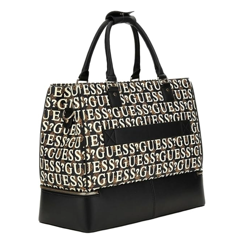 Guess Stark Travel Tote Bag Brown Multi