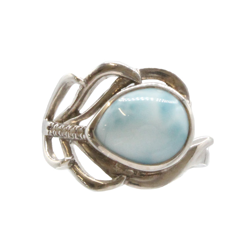 Marahlago Willow Ring Larimar Silver Size 8