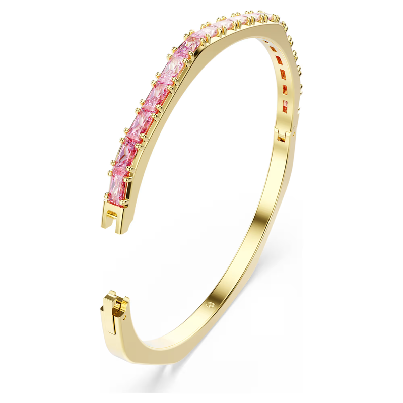 Matrix Pink Zirconia Bangle | 18K Gold Finish