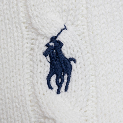 Ralph Lauren Cable Knit Polo Shirt | White