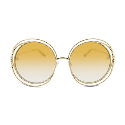 Chloe Gold Metal Frame Round Sunglasses CE114SC 837