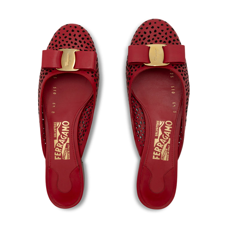 Salvatore Ferragamo Emile LC Pamplona Calf Shoes Red Size 6.5 B