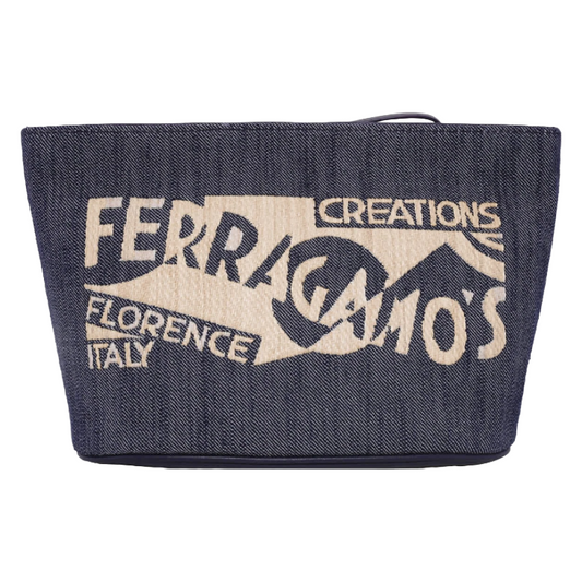 Salvatore Ferragamo Logo Pouch Bag Blue