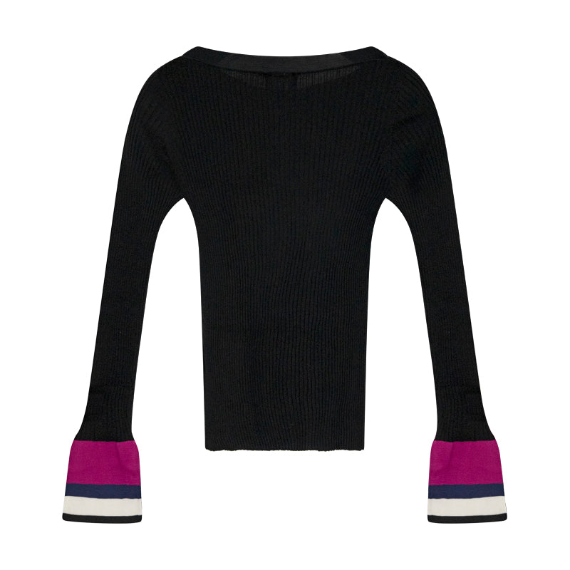 Armani Black Pink & White Ladies Jumper