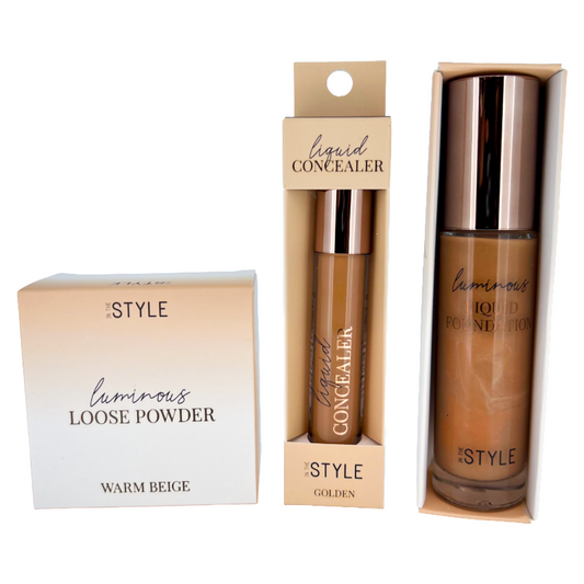 3 Piece Makeup Gift Set by In The Style - Shade Golden