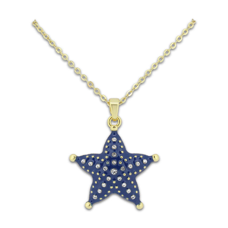 Khloelle Blue and Gold Starfish Necklace LC0070788