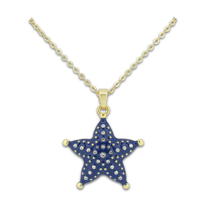 Khloelle Blue and Gold Starfish Necklace LC0070788