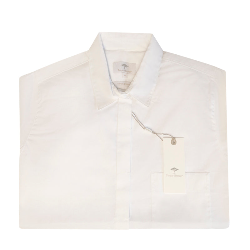 Fynch-Hatton Women's Cotton Stretch Shirt Blouse White