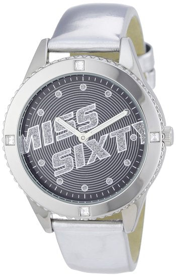 Miss Sixty Silver Ladies Watch with Leather Strap (Blemished Box)