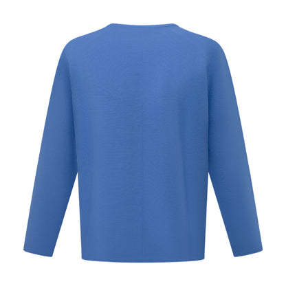 Fynch-Hatton Knitted Women's V-Neck Jumper Sky Blue