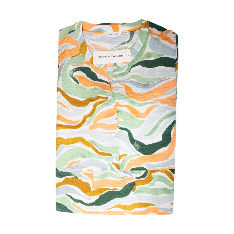 Tom Tailor Women's Colourful Wavy Design Maxi Dress 