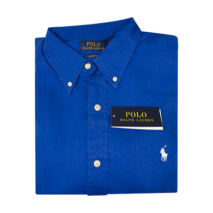 Ralph Lauren Polo Custom Fit Linen Shirt Dark Green