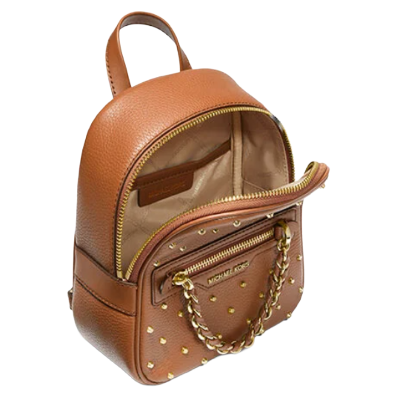 Michael Kors Elliot Extra Small Studded Leather Backpack Brown