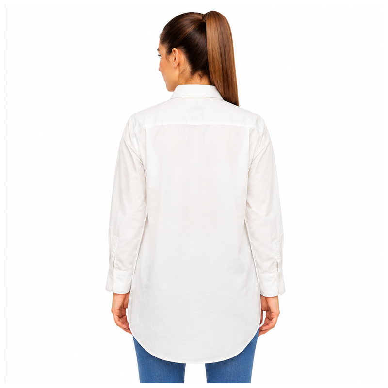 Fynch-Hatton Women's Cotton Stretch Shirt Blouse White