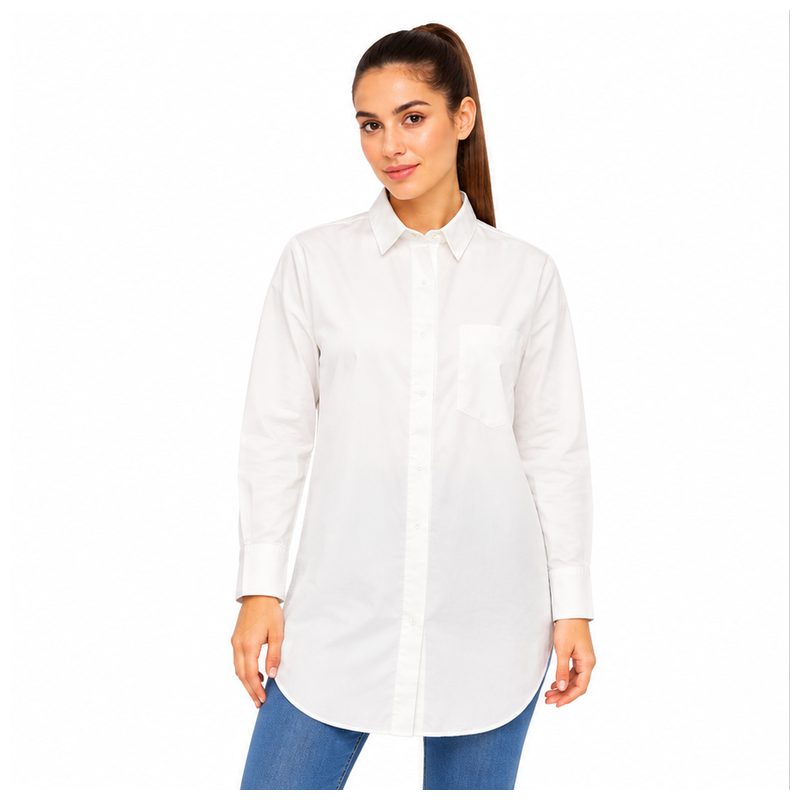 Fynch-Hatton Women's Cotton Stretch Shirt Blouse White