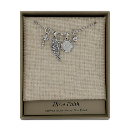 Lovita Silver Plated Necklace Have Faith Charm