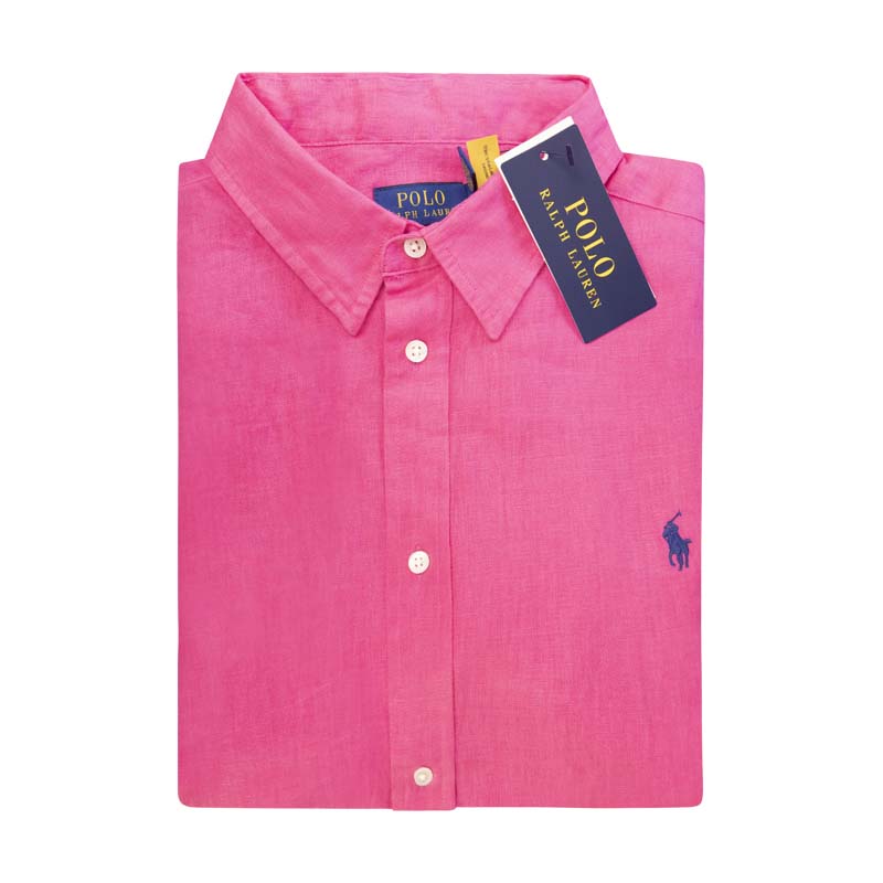 Ralph Lauren Women's Polo Relaxed Fit Linen Shirt Pink