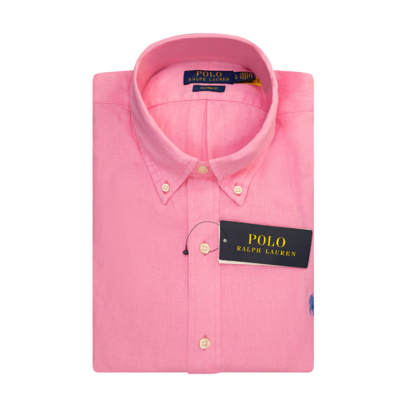 Ralph Lauren Pink Linen Shirt | Custom Fit