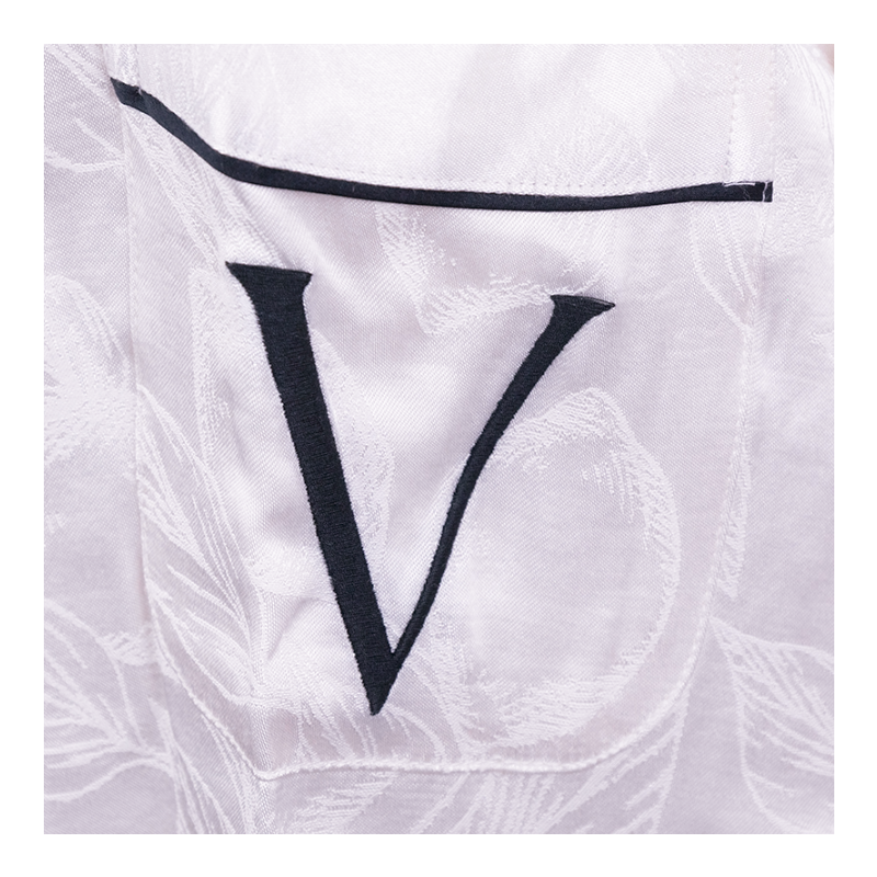 Victoria's Secret Satin Long Pyjamas Set White Lemon Jacquard