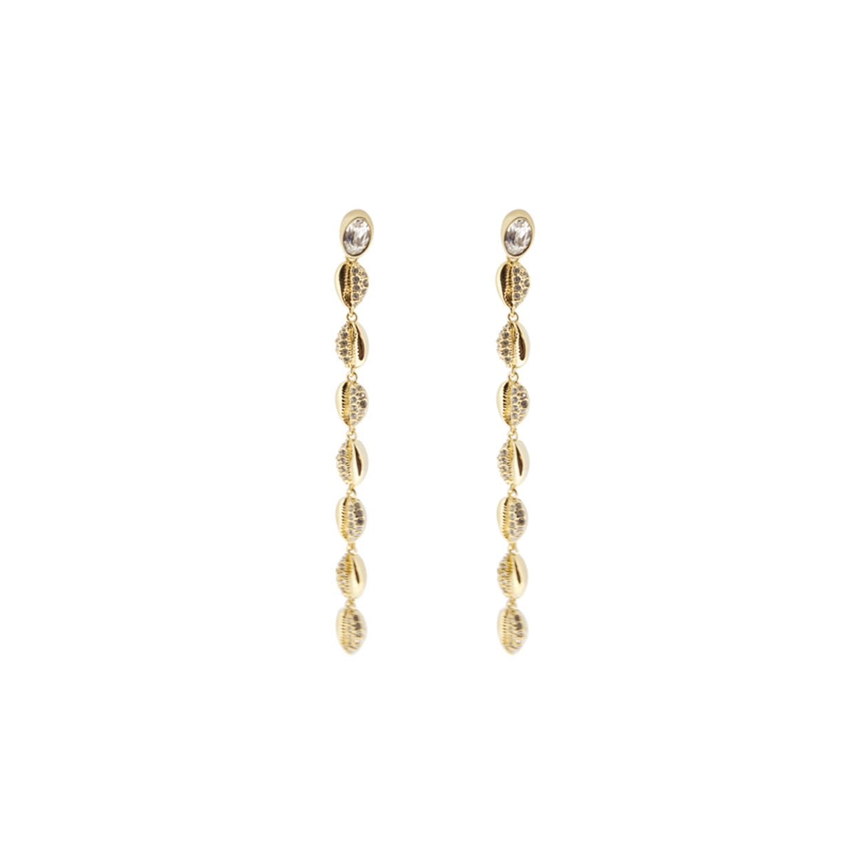Swarovski Gold-tone Plated Shell Cowrie Pierced Earrings 5520474 