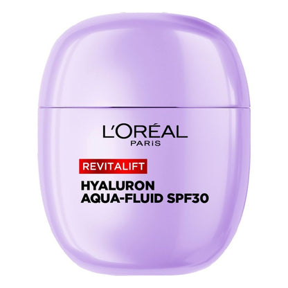L'Oréal Revitalift Filler Hyaluron Aqua-Fluid SPF 30 40ml bottle on white