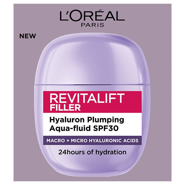 L'Oréal Revitalift Filler Aqua-Fluid SPF 30 40ml packaged product