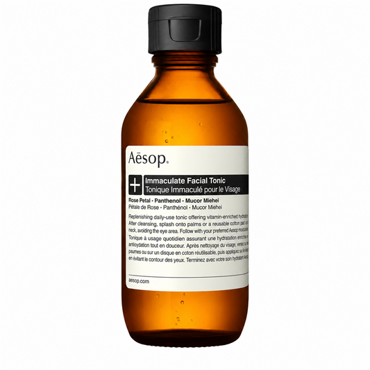 Aesop Immaculate Facial Tonic Rose Petal 100ml bottle on white background