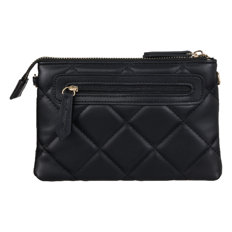 Mario Valentino Ocarina Small Quilted Shoulder Bag Black Women's
