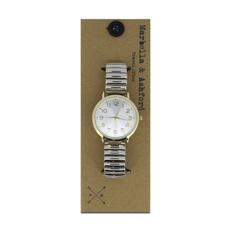 Silver And Gold Adjustable Watch By Marbella Ashford TW16008D