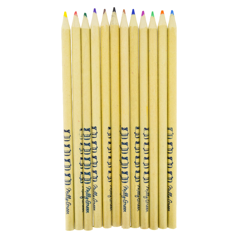 Milly Green Eco London 12 Recycled Paper Colouring Pencils