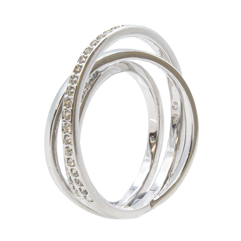 Swarovski Triple Circle Crystal Ring Size 52