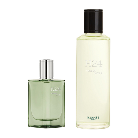 Hermes H24 Herbes Vives 200ml Travel Spray & 30ml Refill Eau De Parfum