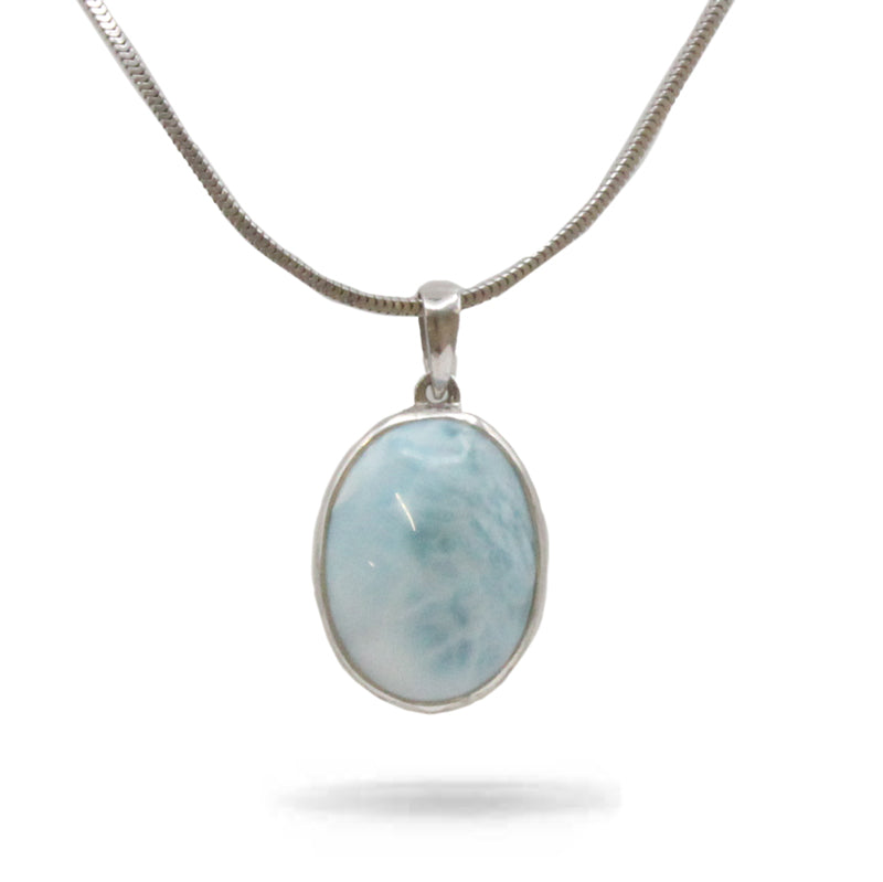 Marahlago Oval Necklace Larimar Silver