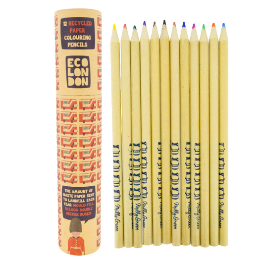 Milly Green Eco London 12 Recycled Paper Colouring Pencils