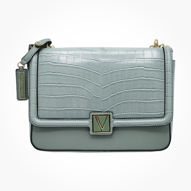 Victoria's Secret Palm Croc Green Crossbody Bag
