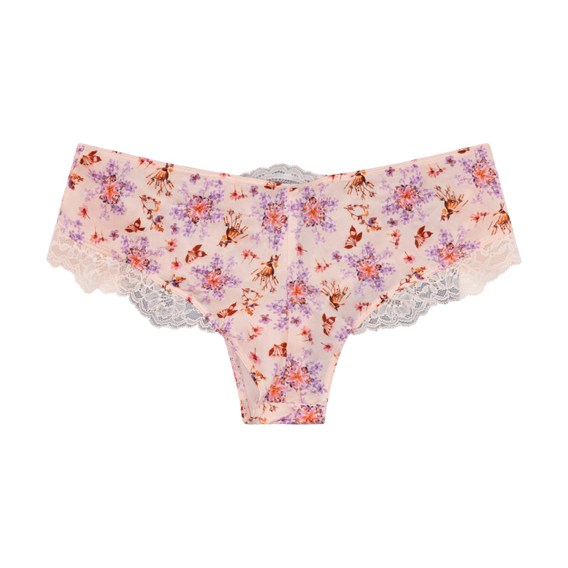 Victoria's Secret Novelty Cheeky Knickers Floral Pink Large