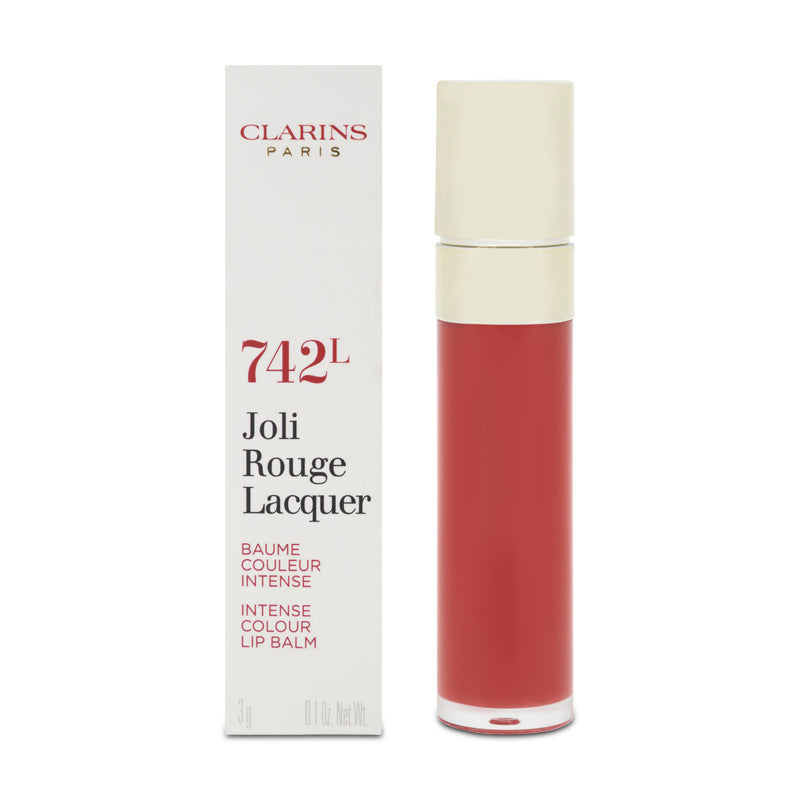 Clarins Joli Rouge Lacquer Red Lipstick 742L Joli Rouge
