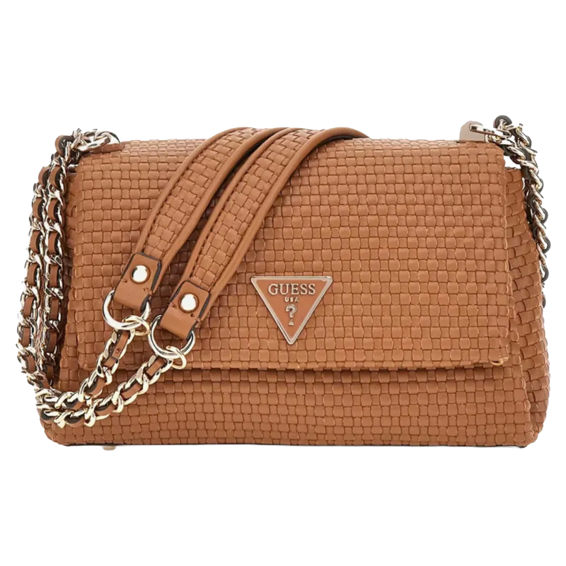 Guess Handbag Etel Girlfriend Women's Brown Shoulder Bag Cognac WW921921 