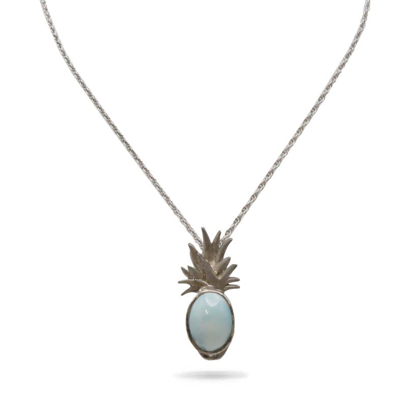 Marahlago Larimar Pineapple Sterling Silver Necklace 