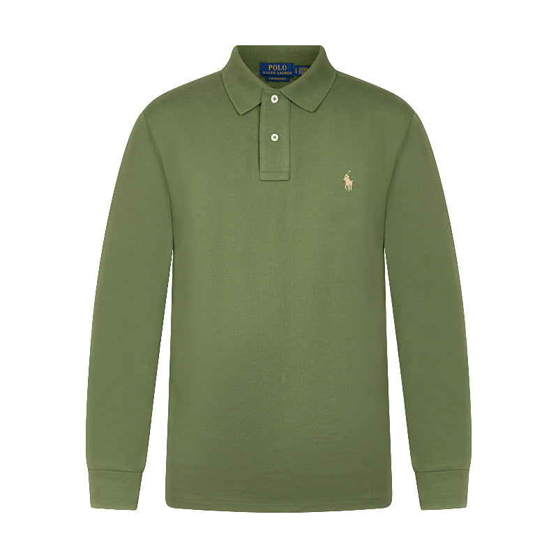 Ralph Lauren Polo Custom Slim Fit Long-Sleeve Polo Shirt Green