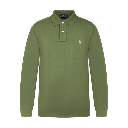 Ralph Lauren Polo Custom Slim Fit Long-Sleeve Polo Shirt Green