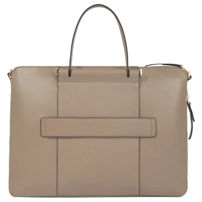 Piquadro Leather Laptop Bag 15.6 inch Office Circle Beige CA4021W92