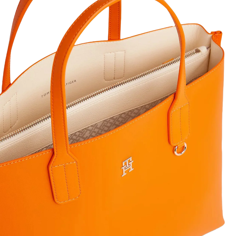 Tommy Hilfiger Women's Iconic Tommy Satchel Handbag Orange AW0AW15692