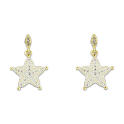 Khloelle White and Gold Starfish Earrings LC0070794