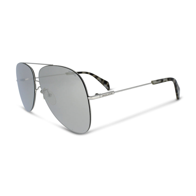 Police Goldeneye 3 Metal Silver Pilot Men's Sunglasses SPL406