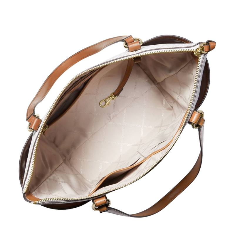 Michael Kors Sullivan Medium Leather Tote Bag Vanilla/Acorn